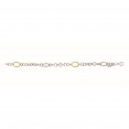 Silver And 18Kt Gold Italian Cable Link Bracelet