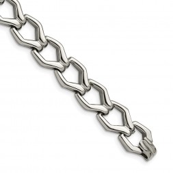 Stainless Steel Polished Fancy Link 8.5in Bracelet