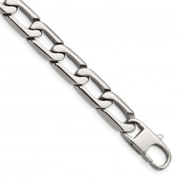 Stainless Steel Polished Open Link 8.5in Bracelet