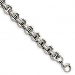 Stainless Steel Polished Circle Link 8in Bracelet