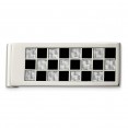 Stainless Steel Polished Black and Grey Carbon Fiber Inlay Money Clip
