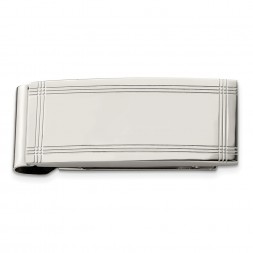 Stainless Steel Polished and Grooved Money Clip