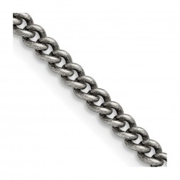 Stainless Steel Antiqued 4mm 18in Round Curb Chain