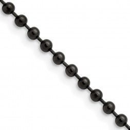 Stainless Steel Polished Black IP-plated 3mm 18in Ball Chain