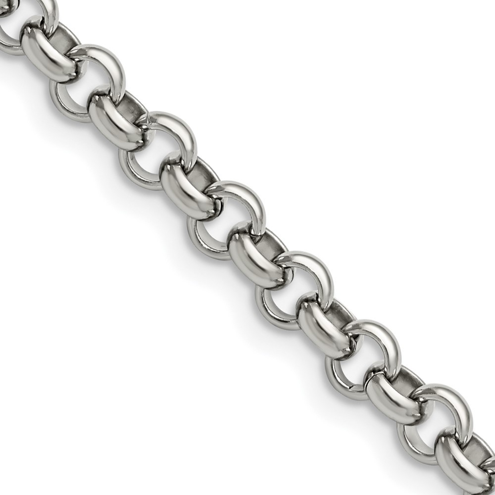 Stainless Steel Polished 6mm 24in Rolo Chain