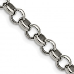 Stainless Steel Polished 8mm 24in Rolo Chain