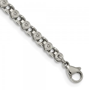Stainless Steel Polished Fancy Circle Link 20in Chain