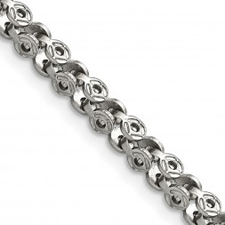 Stainless Steel Polished Fancy Circle Link 24in Chain