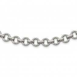Stainless Steel Polished Circle Link 20in Necklace