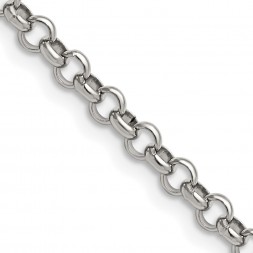 Stainless Steel Polished 4.6mm 18in Rolo Chain