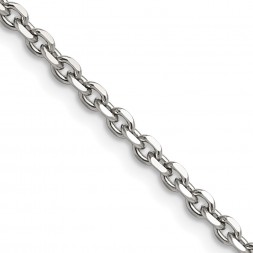 Stainless Steel Polished 3.4mm 20in Cable Chain