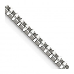 Stainless Steel Polished 2.4mm 22in Box Chain