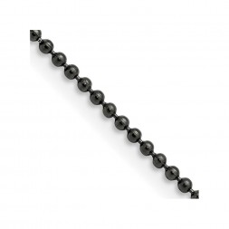 Stainless Steel Polished Black IP-plated 2mm 30in Ball Chain
