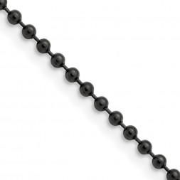 Stainless Steel Polished Black IP-plated 2.4mm 22in Ball Chain