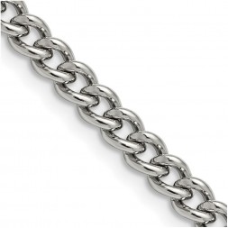 Stainless Steel Polished 5.3mm 22in Round Curb Chain
