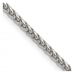 Stainless Steel Polished 3mm 20in Wheat Chain