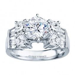 Rm387-14k White Gold Classic Semi Mount Engagement Ring