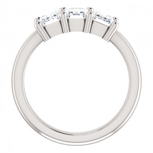 Three Emerald Cut 1 3/4 CTTW  Diamond Ring