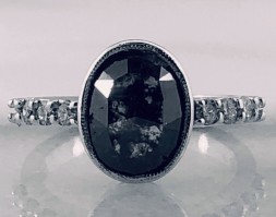 Fancy Gray Rose Cut Diamond Ring