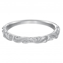 Diamond Wedding Band With Satin Finished Floral Carving Detail Highlighted With Diamonds To Match Engagement 31-V101