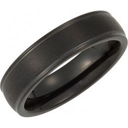 Black Tungsten 6 mm Grooved Band