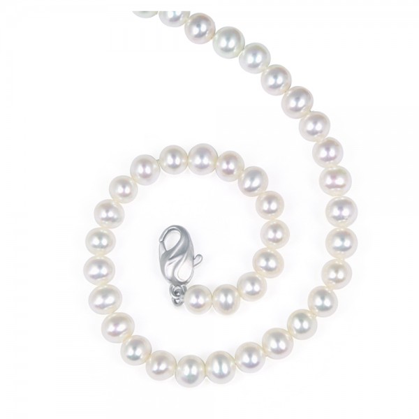 Sterling Silver 6-7MM White ASP Freshwater Cultured Pearl 16
