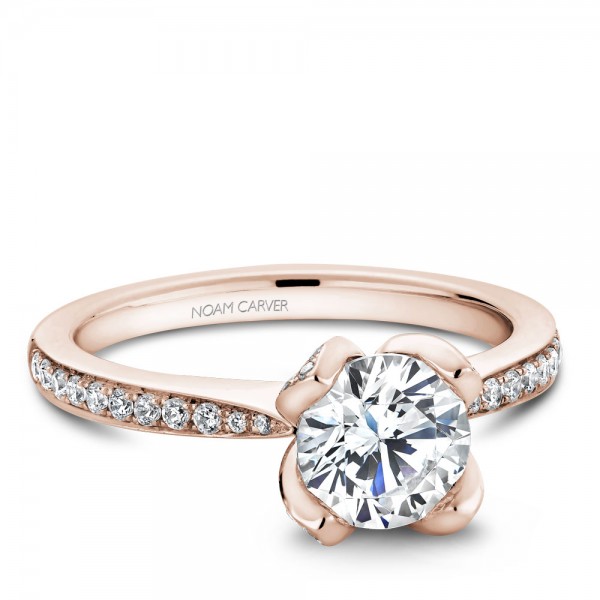 Noam Carver Rose Gold Engagement Ring With 70 Diamonds