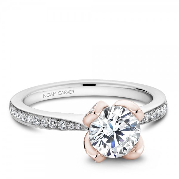 Noam Carver White And Rose Gold Engagement Ring With 70 Diamonds
