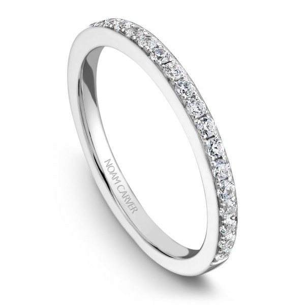 Noam Carver White Gold Matching Band With 25 Diamonds