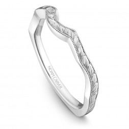 Noam Carver Engraved White Gold Matching Band