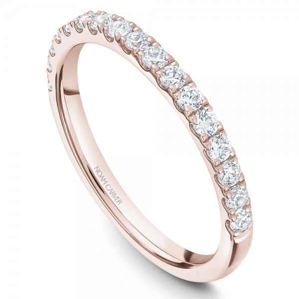 Noam Carver Rose Gold Matching Band With 17 Diamonds