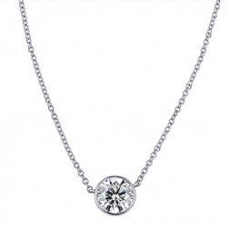 Lab Grown Diamond Bezel Necklace (.10ct)
