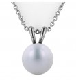 Sterling Silver 10-10.5MM White Freshwater Cultured Pearl Pendant