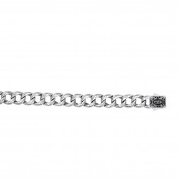 Silver  Bracelet With Engraved Links And Box Clasp