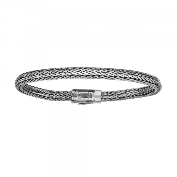 Silver Woven Childrens Size  Bracelet With Box Clasp