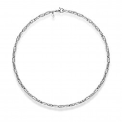 Sterling Silver Italian Cable Men'S Vintage Razior Link Necklace
