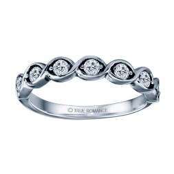 White Gold Round Cut Diamond Infinity Semi Mount Engagement Ring