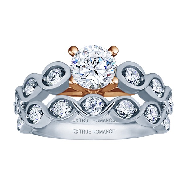 White Gold Round Cut Diamond Infinity Semi Mount Engagement Ring