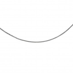 Silver 24In With Rhodium Finish Diamond Cut  Wheat Necklace With Lobster Clasp
