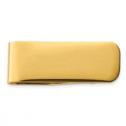Stainless Steel Polished Yellow IP-plated Money Clip
