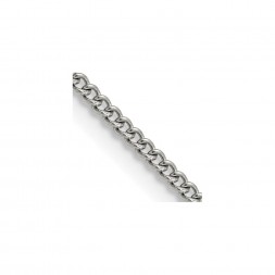 Stainless Steel Polished 2.25mm 16in Round Curb Chain