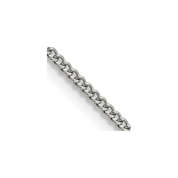 Stainless Steel Polished 2.25mm 18in Round Curb Chain