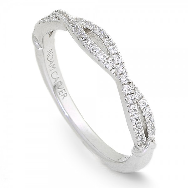 Noam Carver White Gold Stackable Ring With 68 Round Diamonds