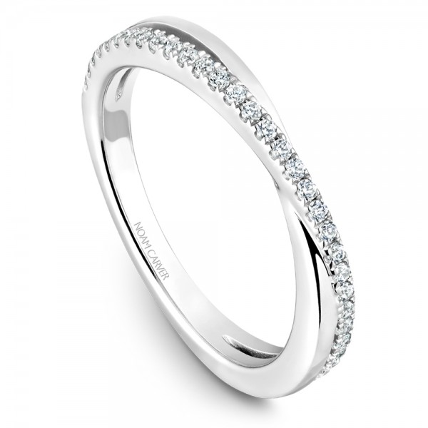 Noam Carver White Gold Stackable Ring With 37 Round Diamonds
