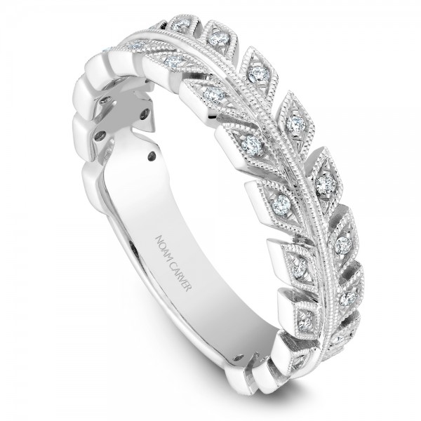 Noam Carver White Gold Stackable Ring With 28 Round Diamonds