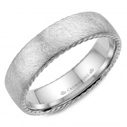 Textured Finish And Rope Detailed Wedding Band