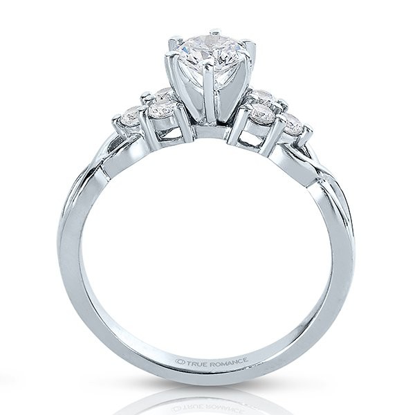 Rm1450 -14k White Gold Round Cut Diamond Infinity Semi Mount Engagement Ring