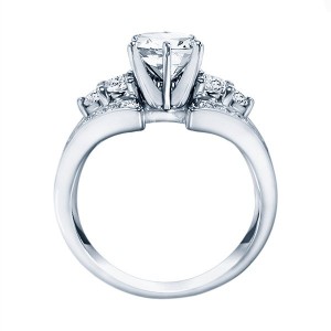 Rm921 -14k White Gold Classic Semi Mount Engagement Ring