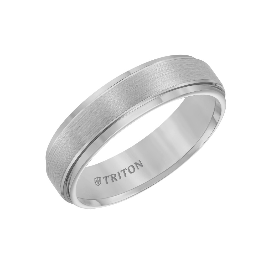 6Mm Comfort Fit  Grey Tungsten Wedding Band