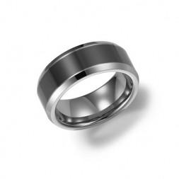 8Mm Comfort Fit  Ceramic Grey Tungsten Wedding Band